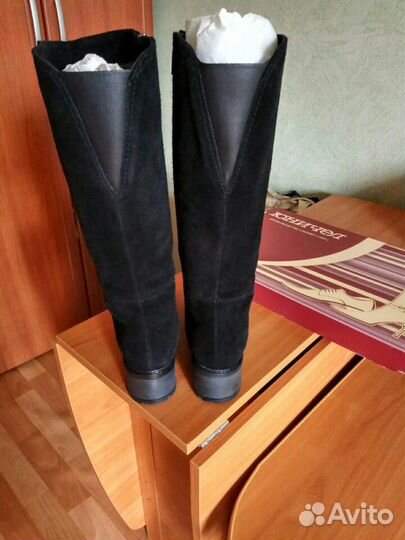 Сапоги зимние замшевые, мех натуральный 40 р