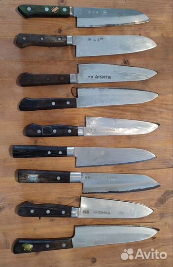Японские ножи кованые, дамаск, ламинат, мисоно