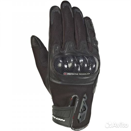 Ixon RS Rise Air 2 Summer Motorcycle мотоперчатки in Black Leather and Fabric