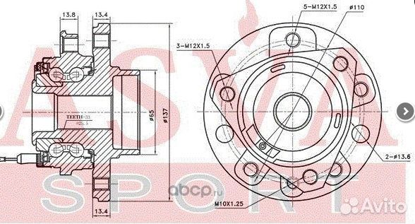 Ступица передняя с абс Opel Astra H opwh-zaff