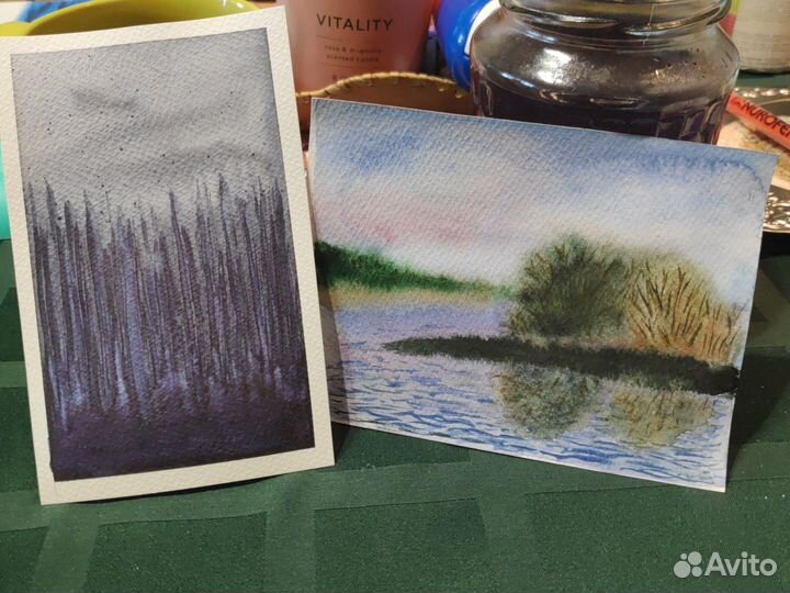 Акварельные рисунки этюды