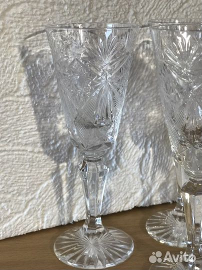 Фужеры хрустальные невысокие