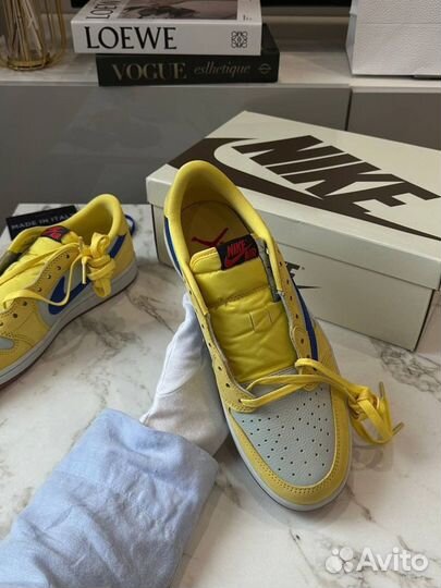 Кроссовки Nike air jordan 1 travis scott canary