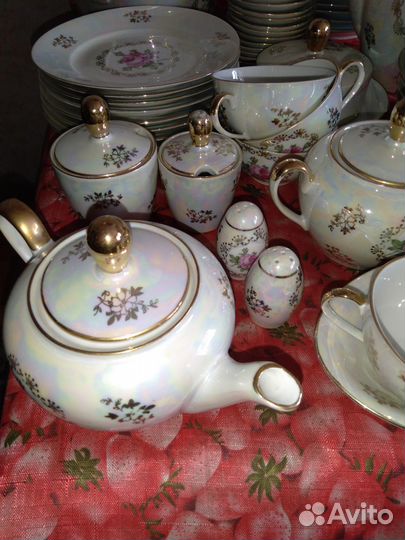 Столовый чайный сервиз гдр Роза Фортуна Айзенберг