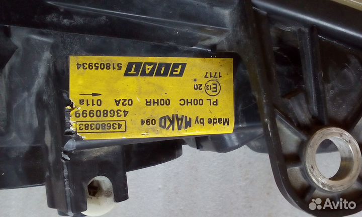 Фара правая fiat Doblo 51805934
