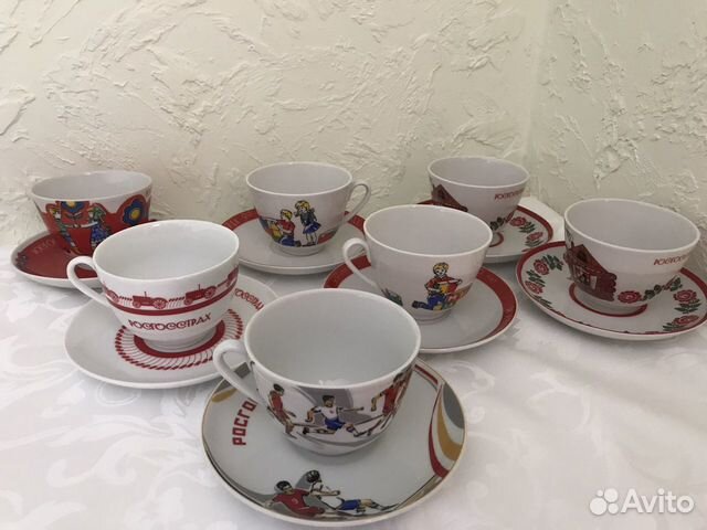 Чашка с блюдцем агитационный фарфор