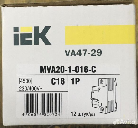 Выключатель автоматический 1Р 16А иэк