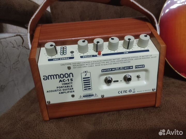 Комбик Ammon + аккумулятор+ микрофон/вход (новый)