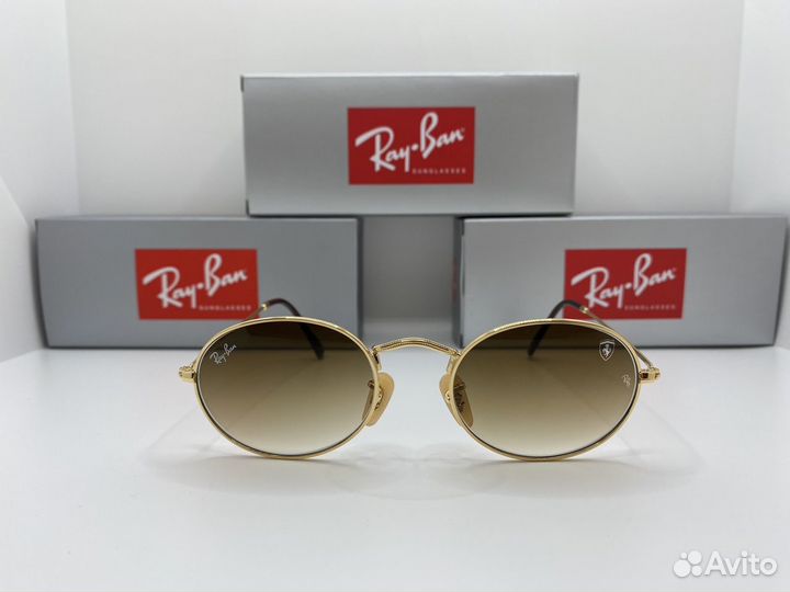 Очки овальные рейбен Ray Ban ferrari 001/51 стекло