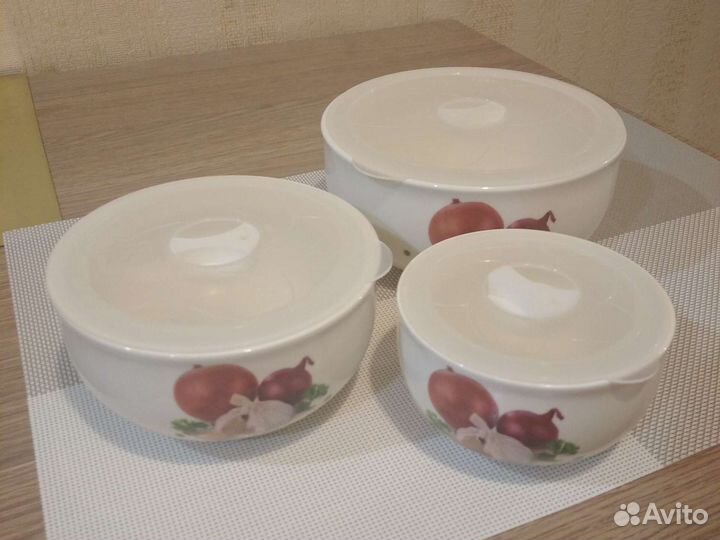 Блюда для заливного, фарфоровое, набор из 3шт