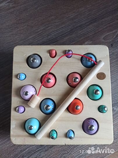 Развивающие игрушки рыбалка деревянная