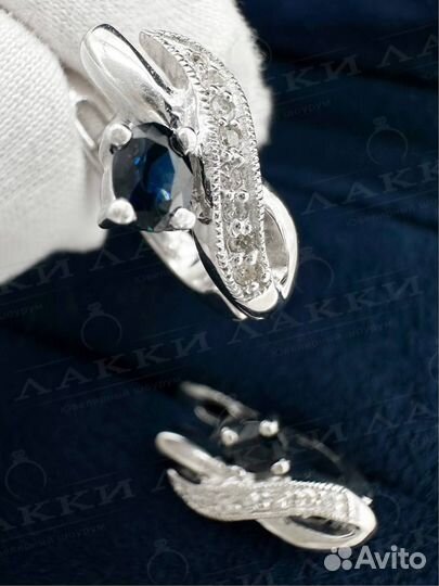 Золотые серьги с сапфирами 585 / 3.65 гр