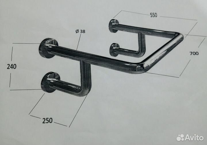 Поручни опорные для инвалидов(ммг)