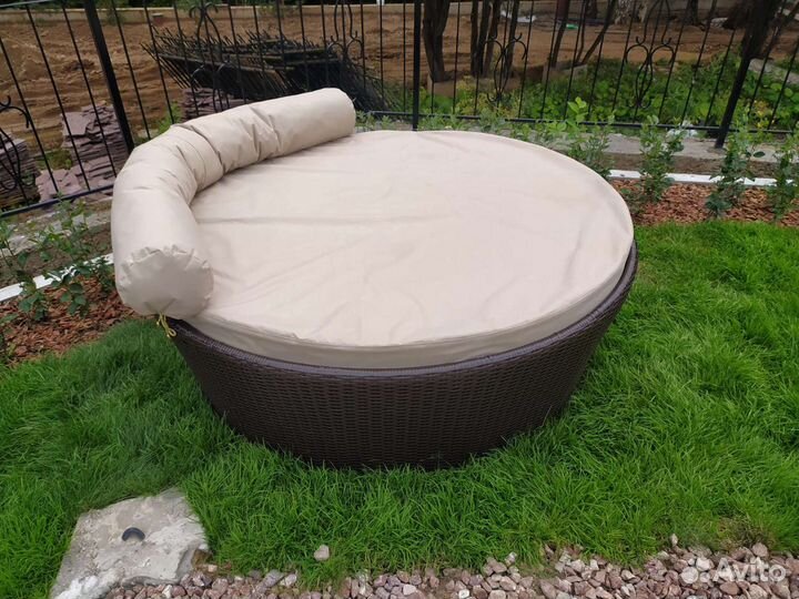 Садовый лежак D165 см., полиротанг