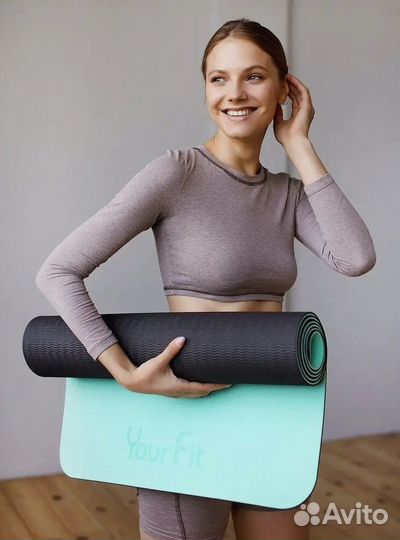 Коврик для фитнеса. Двусторонний