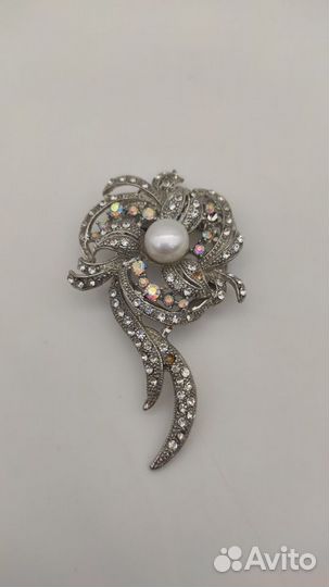 3783 Брошь клипса винтажная металл 1960-1980