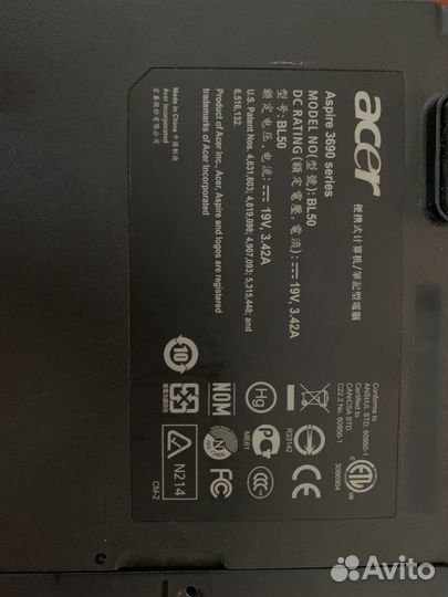 Древний ноутбук Acer aspire 3690