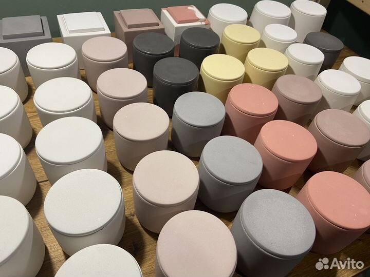 Стаканы для свечей / кашпо из гипса