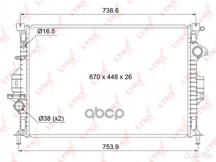 Радиатор охлаждения паяный AT RB-1036 RB-1036 L