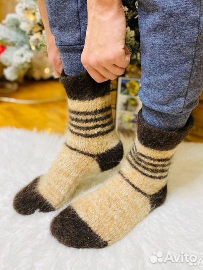 Носки Теплые Мужские из козьего пуха и шерсти овцы