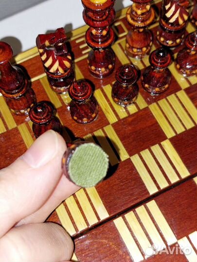 Шахматы резные инкрустация