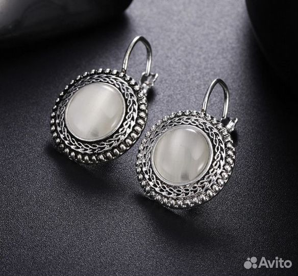 Серьги круглые