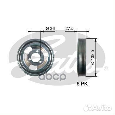 Шкив ременной коленчатого вала TVD1117 Gates