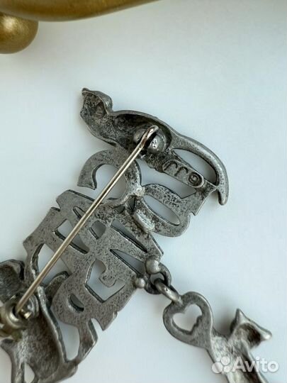 Винтажная брошь с котами, JJ, 1978 г