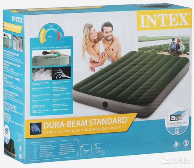 Надувной матрас 137х191х25 см,intex 64108