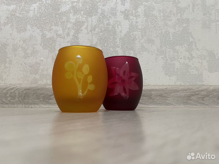 Подсвечники стеклянные новые