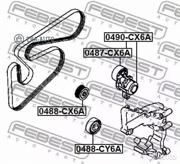 Febest 0488-CY6A 0488CY6A ролик обводной приводног