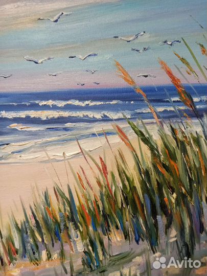 Картина морской пейзаж берег моря песок дюны
