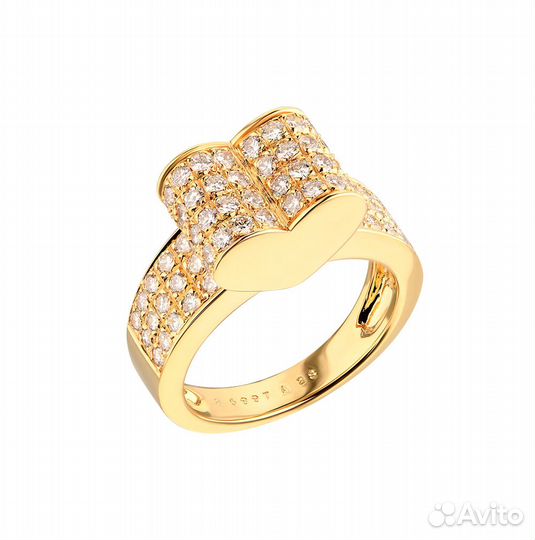Кольцо Van Cleef & Arpels Vintage Heart Yellow Gold & Diamonds
