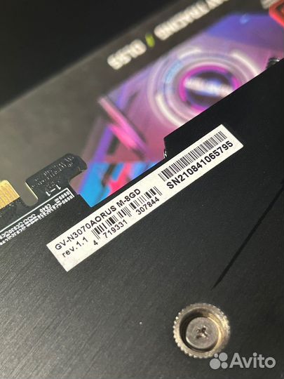 GeForce RTX 3070 Gigabyte Aorus Master 8 Gb