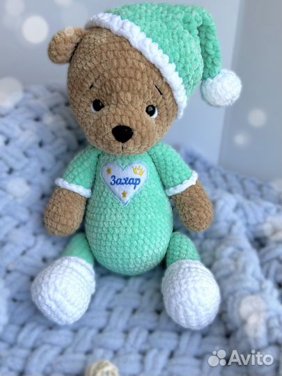 Мягкая игрушка Мишка в пижаме ручная работа