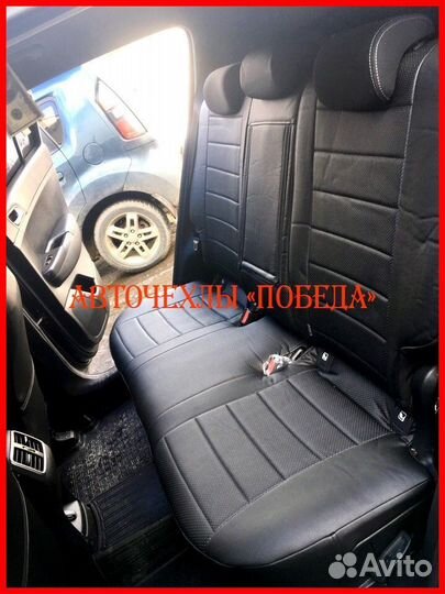 Чехлы Kia Sportage 4 из экокожи чёрные Классика