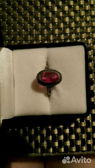 Кольцо серебро 925 проба с рубином-корунд