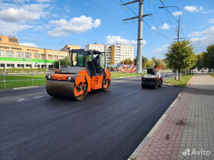 Асфальтирование, укладка асфальтной крошки