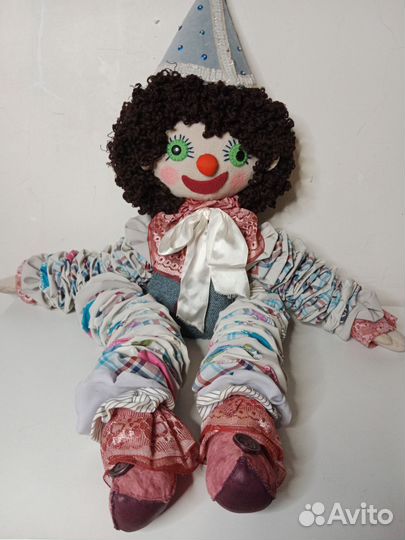 Кукла-Клоун 80 см Авторская интерьерная Ручная раб