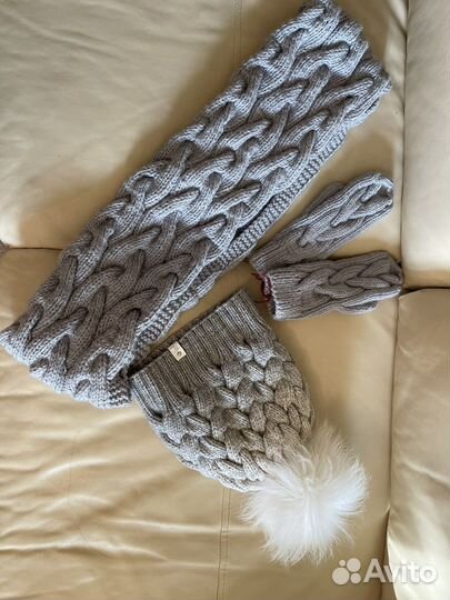 Новые снуд, шапка,рукавички-шерсть на девочку