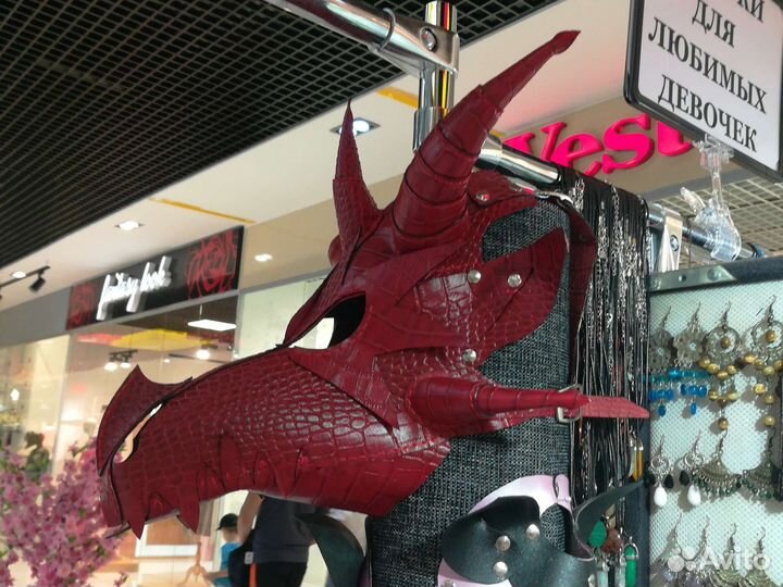 Маска дракона из натуральной кожи ручная работа