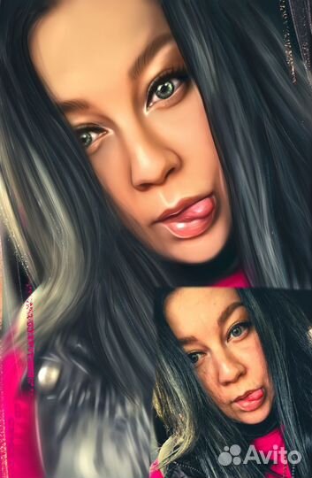 DreamArt.Портрет по фото с печатью на холст