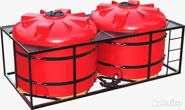 Ёмкость под воду кас жку из пластика в обрешётке