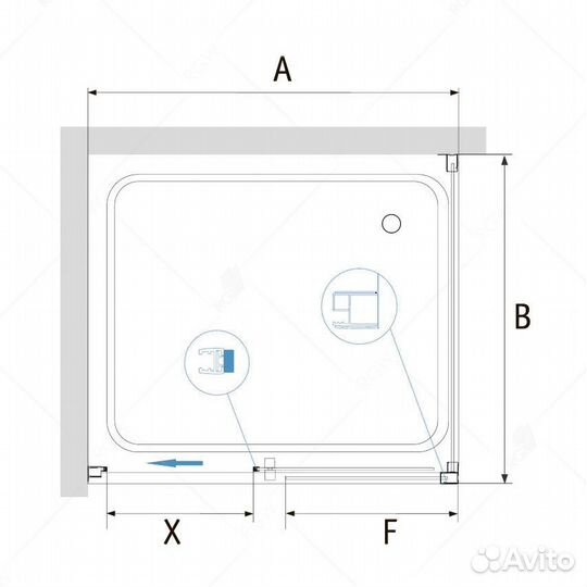 Душ. уголок RGW 80x130 Черный Passage 350876138-14