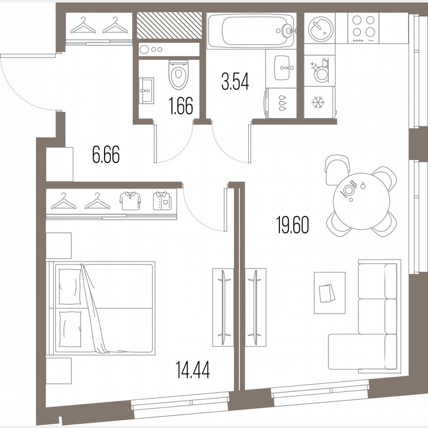 1-к. квартира, 45,9 м², 5/10 эт.