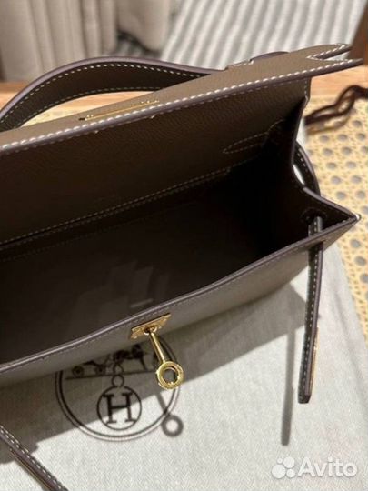 Сумка кожаная hermes kelly pochette