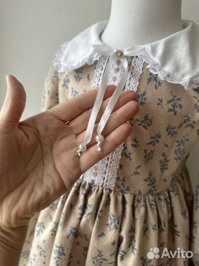 Детское нарядное платье из теплого хлопка