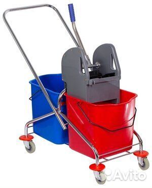 Тележка двухведерная уборочная для мытья пола
