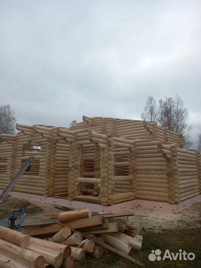 Оцилиндрованное бревно от производителя, срубы