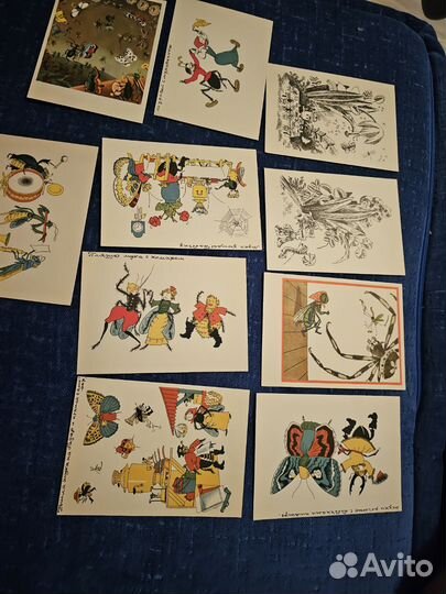 Открытки СССР муха цокотуха